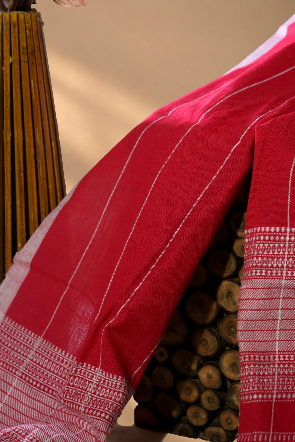 Laal | Chaumukh | Kala Cotton | Stole - image 3