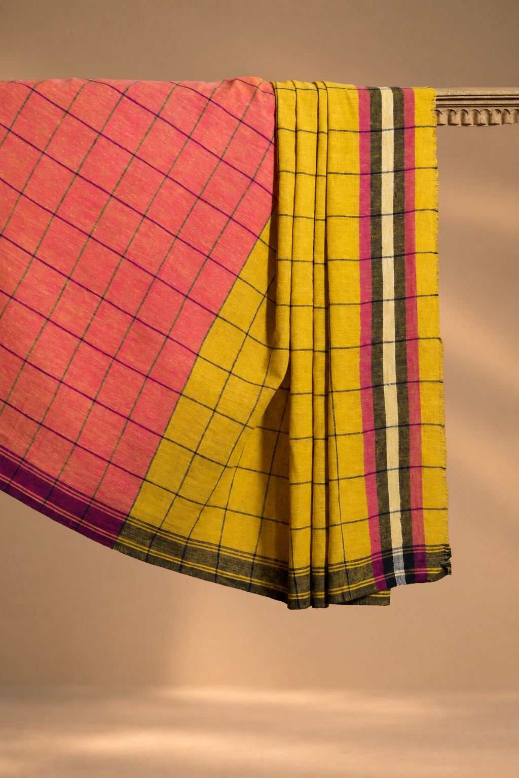 Meto Gulabi | Chaumukh | Kala Cotton | Saree