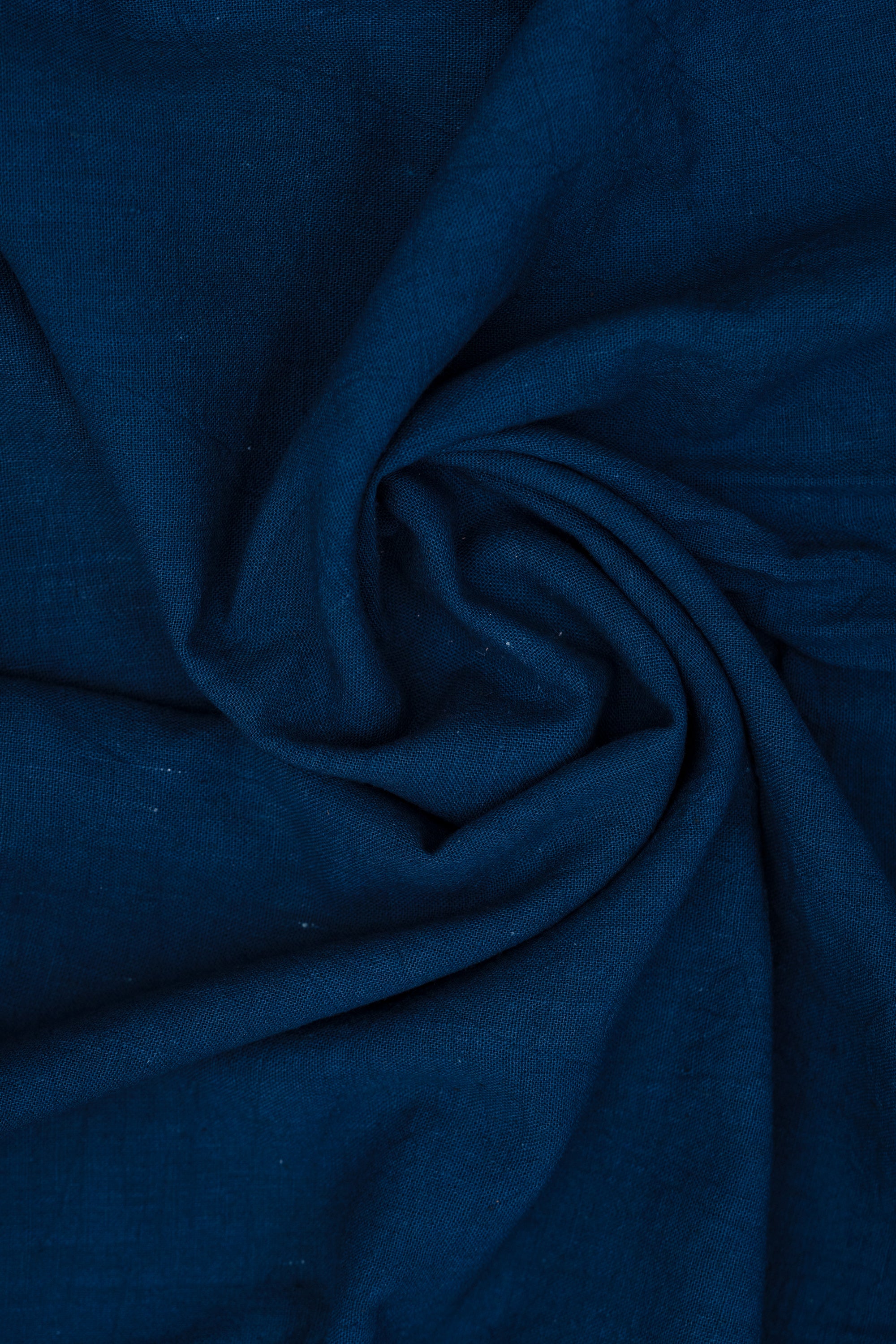 Deep Indigo Blue - Bhujodi Handwoven Kala Cotton Fabric