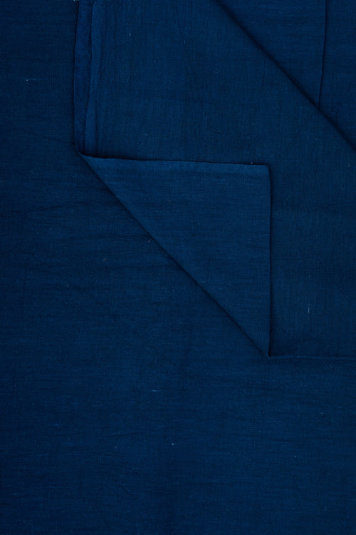 Deep Indigo Blue - Bhujodi Handwoven Kala Cotton Fabric