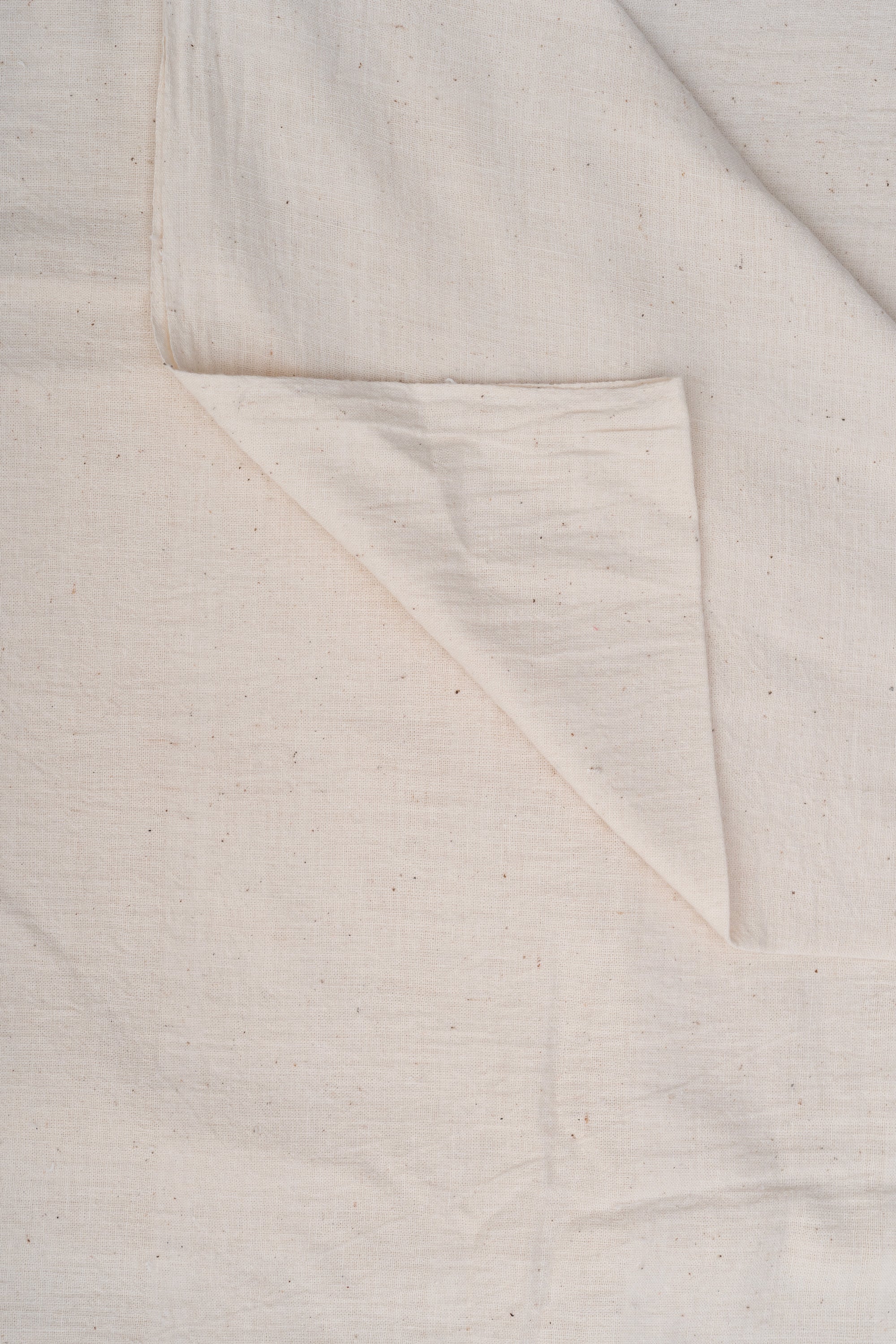 Off-White Natural - Bhujodi Handwoven Kala Cotton Fabric