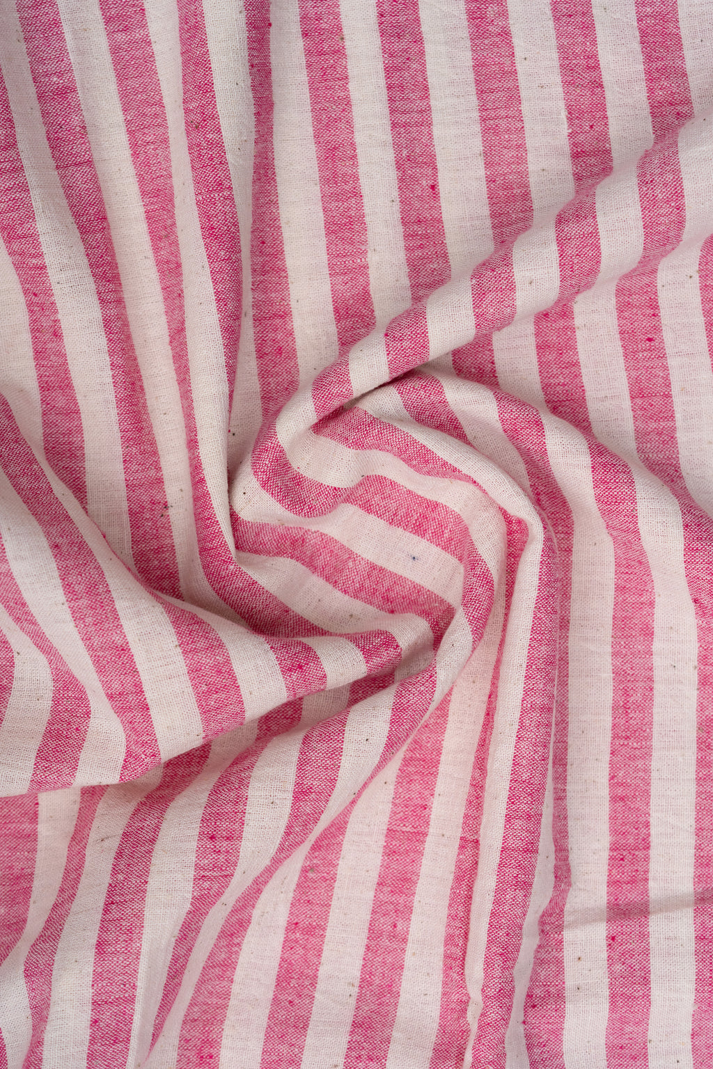 Rose Pink & White Striped - Bhujodi Handwoven Kala Cotton Fabric