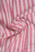 Rose Pink & White Striped - Bhujodi Handwoven Kala Cotton Fabric