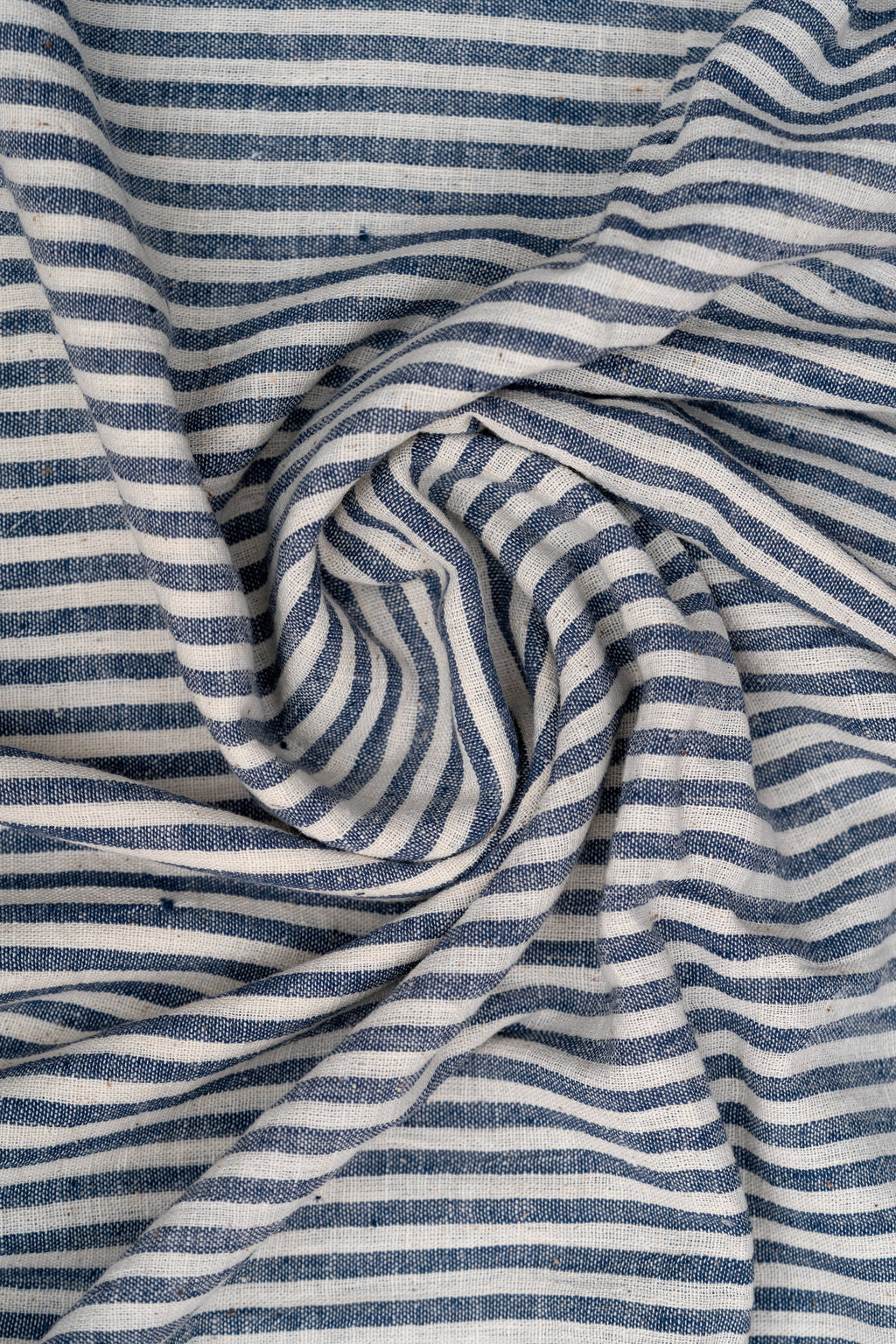 Light Indigo & White Striped - Bhujodi Handwoven Kala Cotton Fabric
