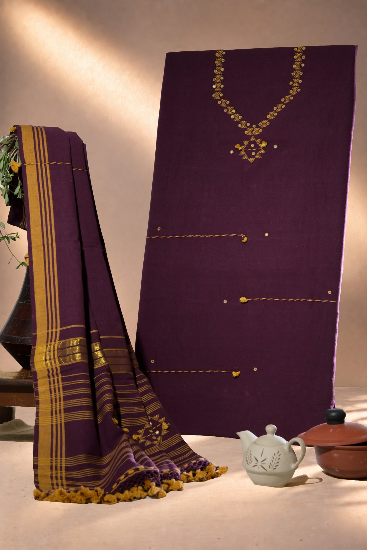 Ghato Gulabi | Dholki | Kala Cotton | Suit Piece - image 1