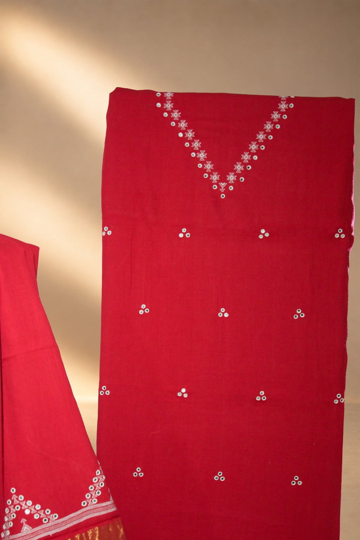Laal | Chaumukh | Kala Cotton | Suit Piece - image 4