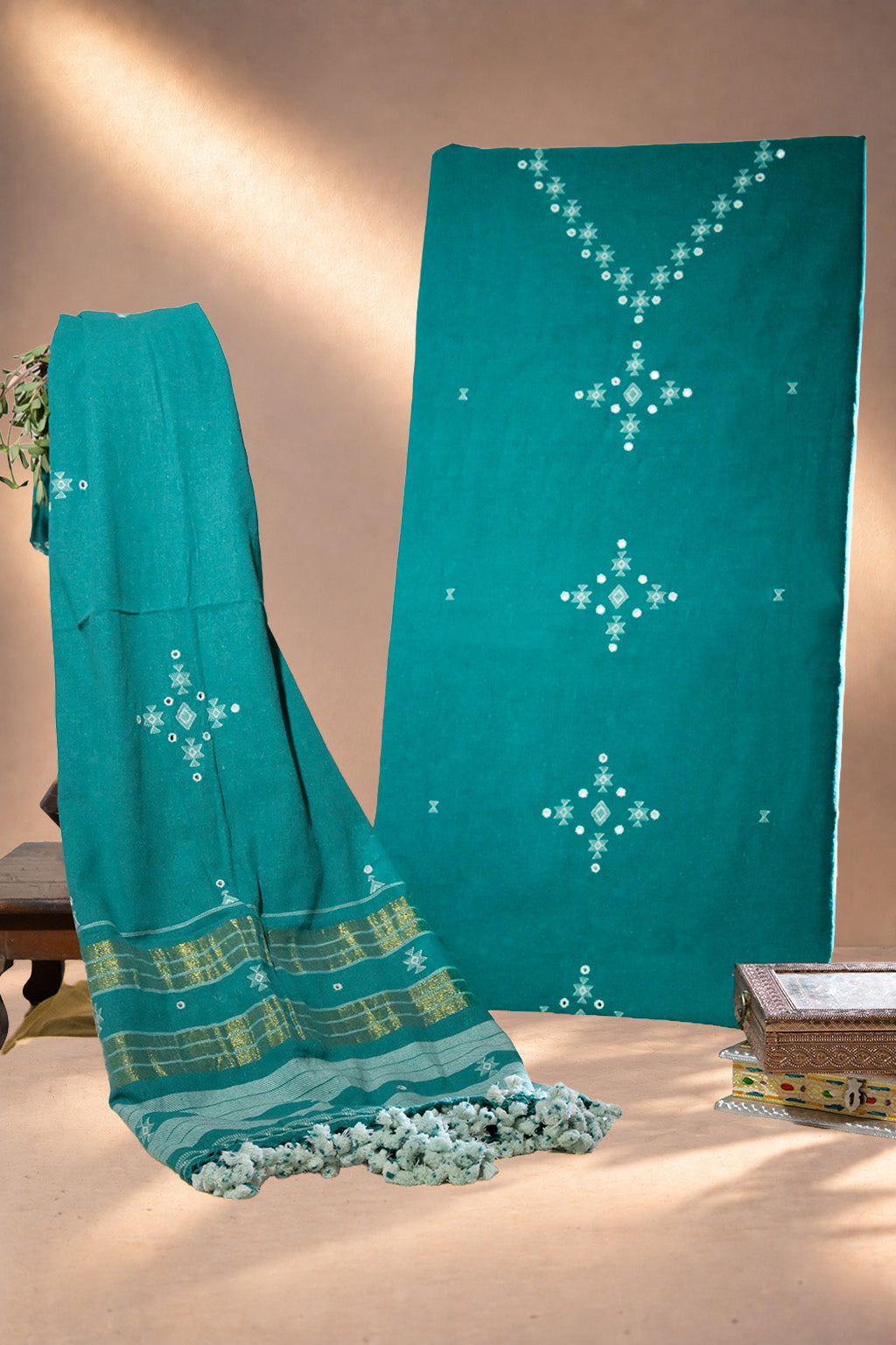 Mor Peenchh | Chaumukh | Kala Cotton | Suit Piece - image 1