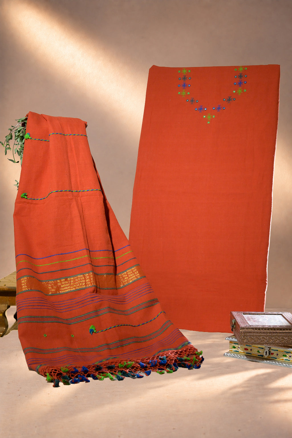 Narangi | Chaumukh | Kala Cotton | Suit Piece - image 1